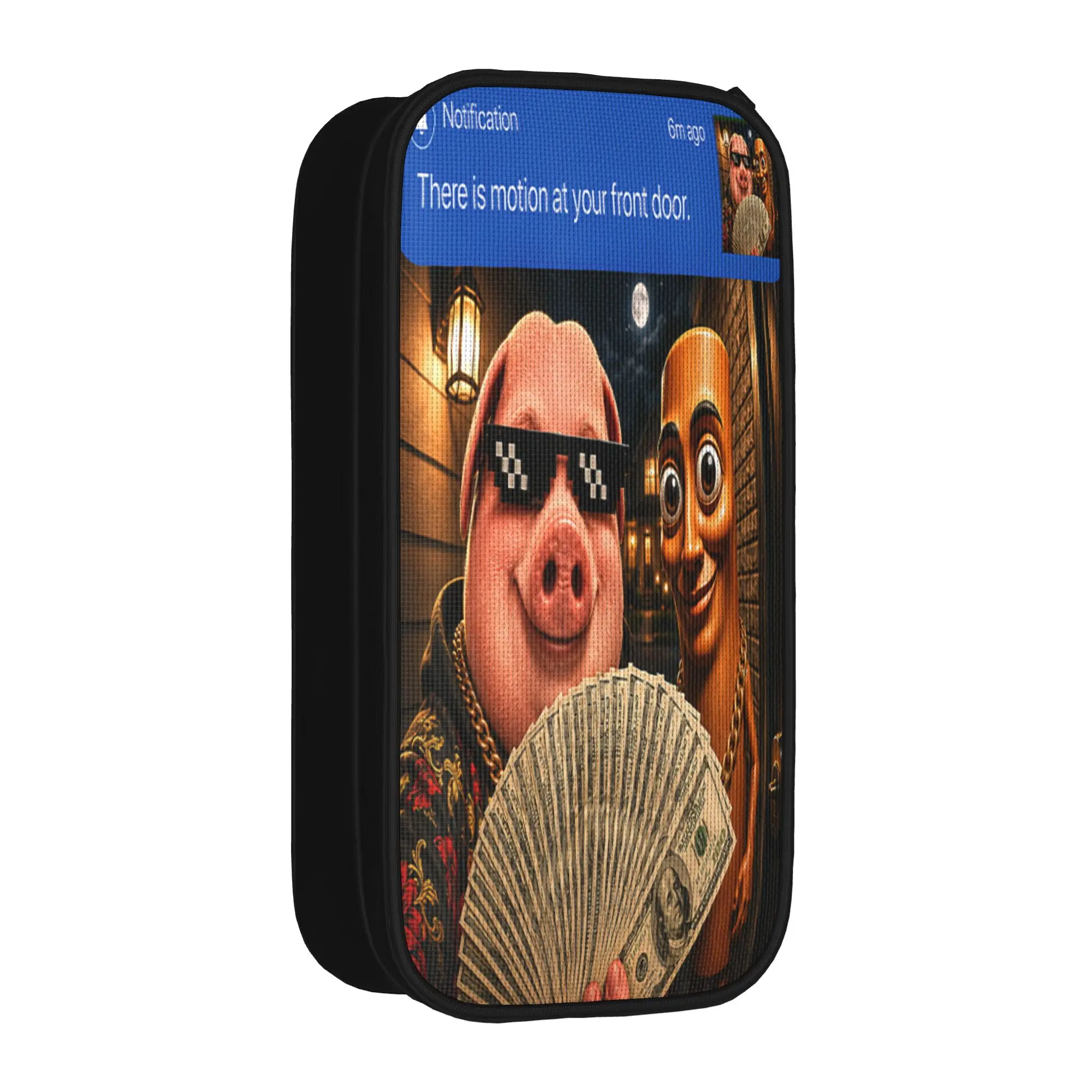 There is Motion at Your Front Door Tung Tung Tung John Pork Pencil Case Kids Pencil Pouch Design Back To School Pencil Cases