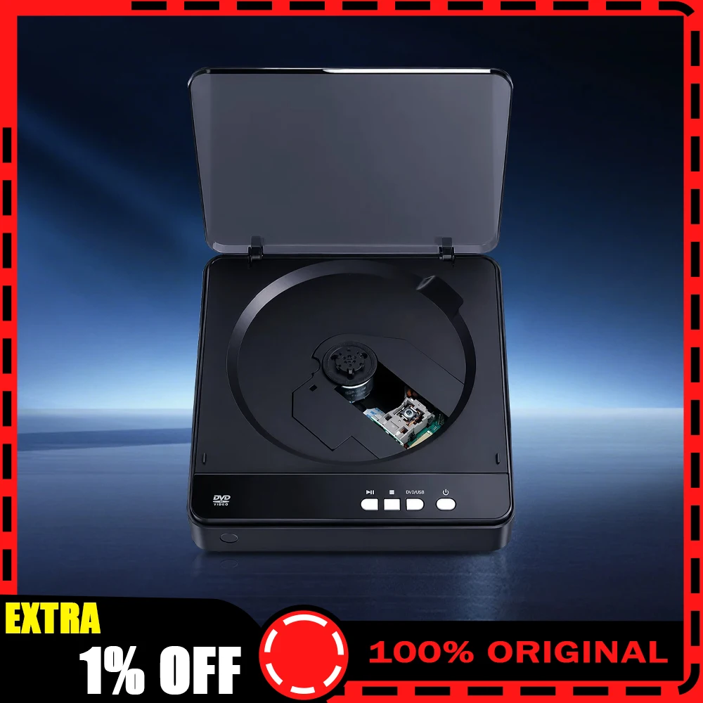 THINKYA DVP-3G Portable CD DVD Player 1080P HDMI VCD Disc Player with USB AV Output for Home TV Projector Entertainment