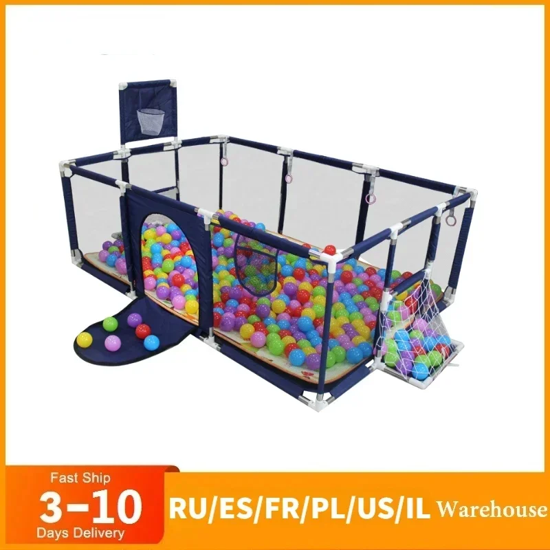 Cercadinho de parque infantil corralito para bebês, crianças com tubos de aço grossos, parque infantil, cerca de atividade, caixa de bola, cercadinho