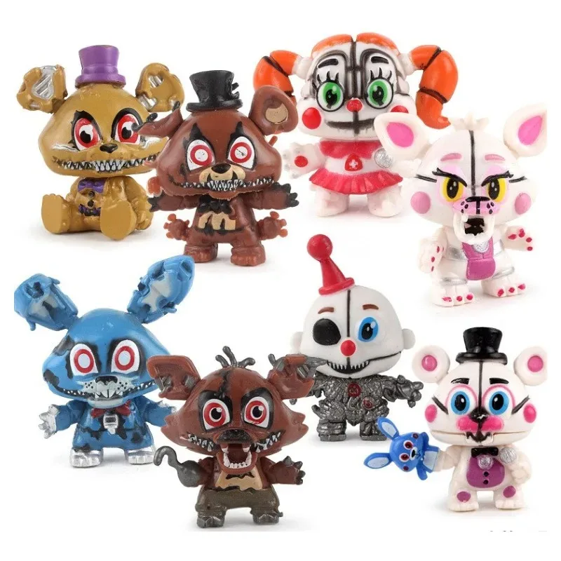 

8Pcs/Set Fnaf Figures Freddy Bonnie Foxy Fazbear Bear Action Figures PVC Model Toys for Children Christmas Gifts