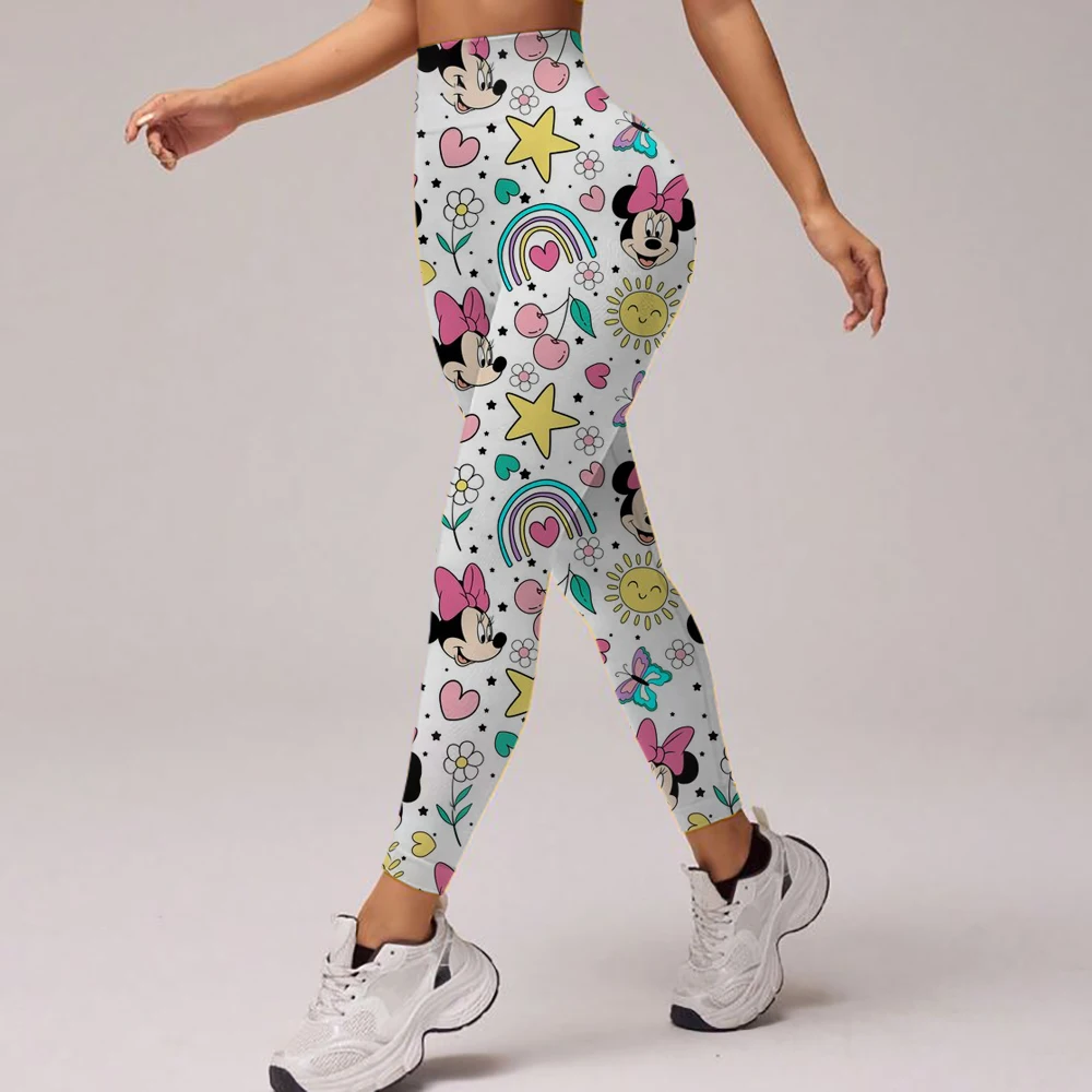 

Женские леггинсы для спортзала Disney с Микки Маусом и Минни с принтом Mujer Push Up Booty Pants Scrunch Спорт Фитнес Высокая талия Тренировки Йога