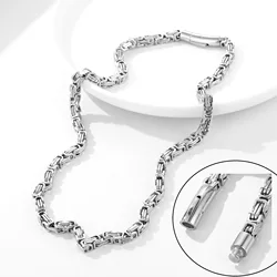 New 316L Stainless Stee Cable Byzantine Emperor Chain Necklace Bracelet Set for Men Women Magnet Clasp Kpop Solid Metal Gift