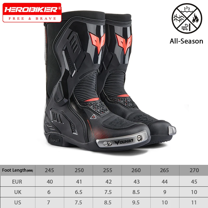 

Duhan Motorcycle Riding Boots Men Professional Knight Racing Shoes Anti-fall Motocross Protection Boot Motorcycle Equipment