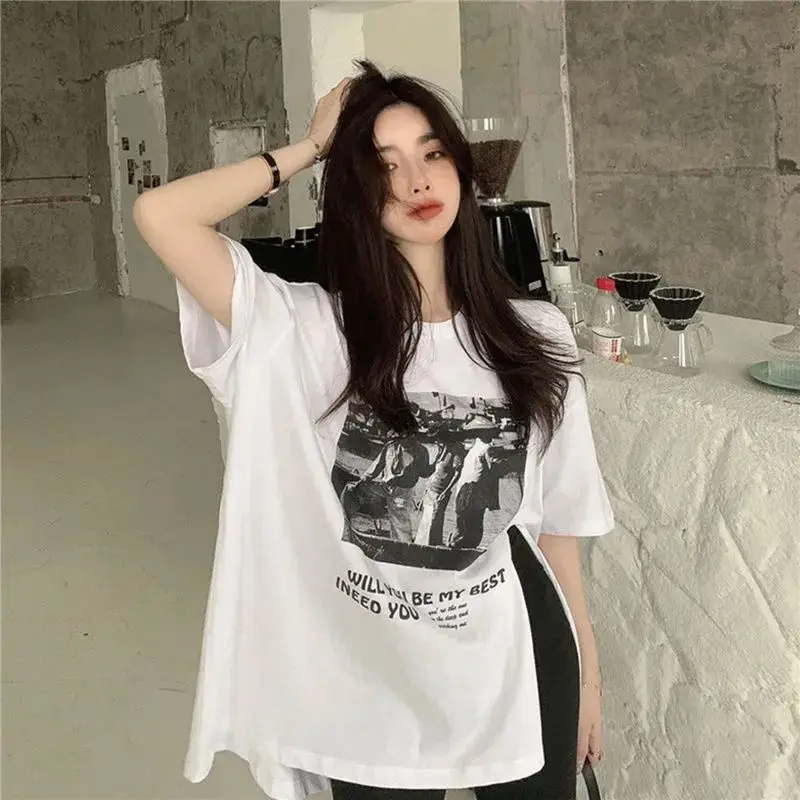 تي شيرت نسائي قصير الأكمام باللون البرتقالي فضفاض من القطن، ملابس علوية صيفية كاجوال قابلة للتنفس ورقيقة وناعمة ومريحة وبسيطة للاستخدام اليومي