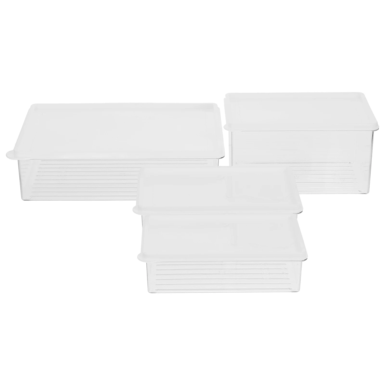 

4pcs Airtight Food Storage Containers Stackable Fridge Organization Bin Compact Freezer Sealing Box For Vegetables Bread