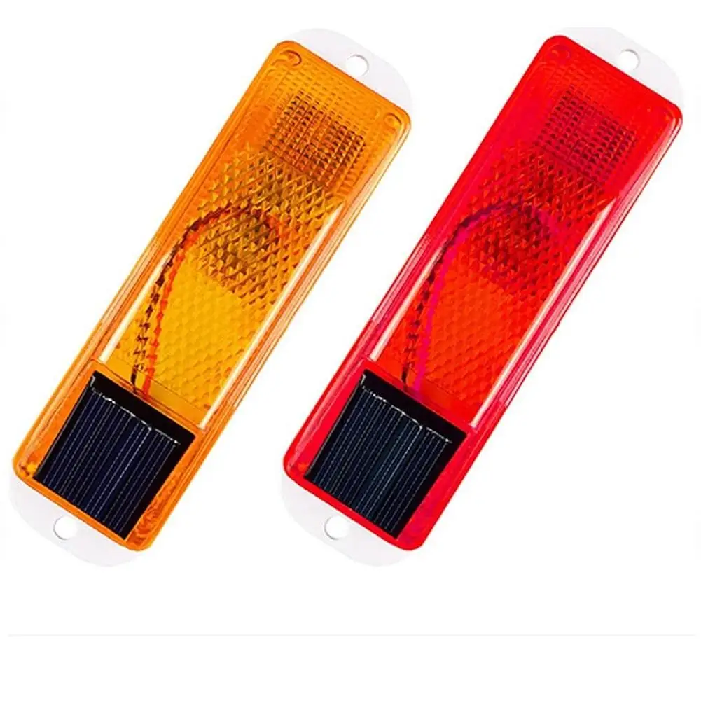 Solar Strobe Warning Light Outline Safety Traffic Night Warning Flashlight Beacon Barricade Construction Obstacle Flashing Light