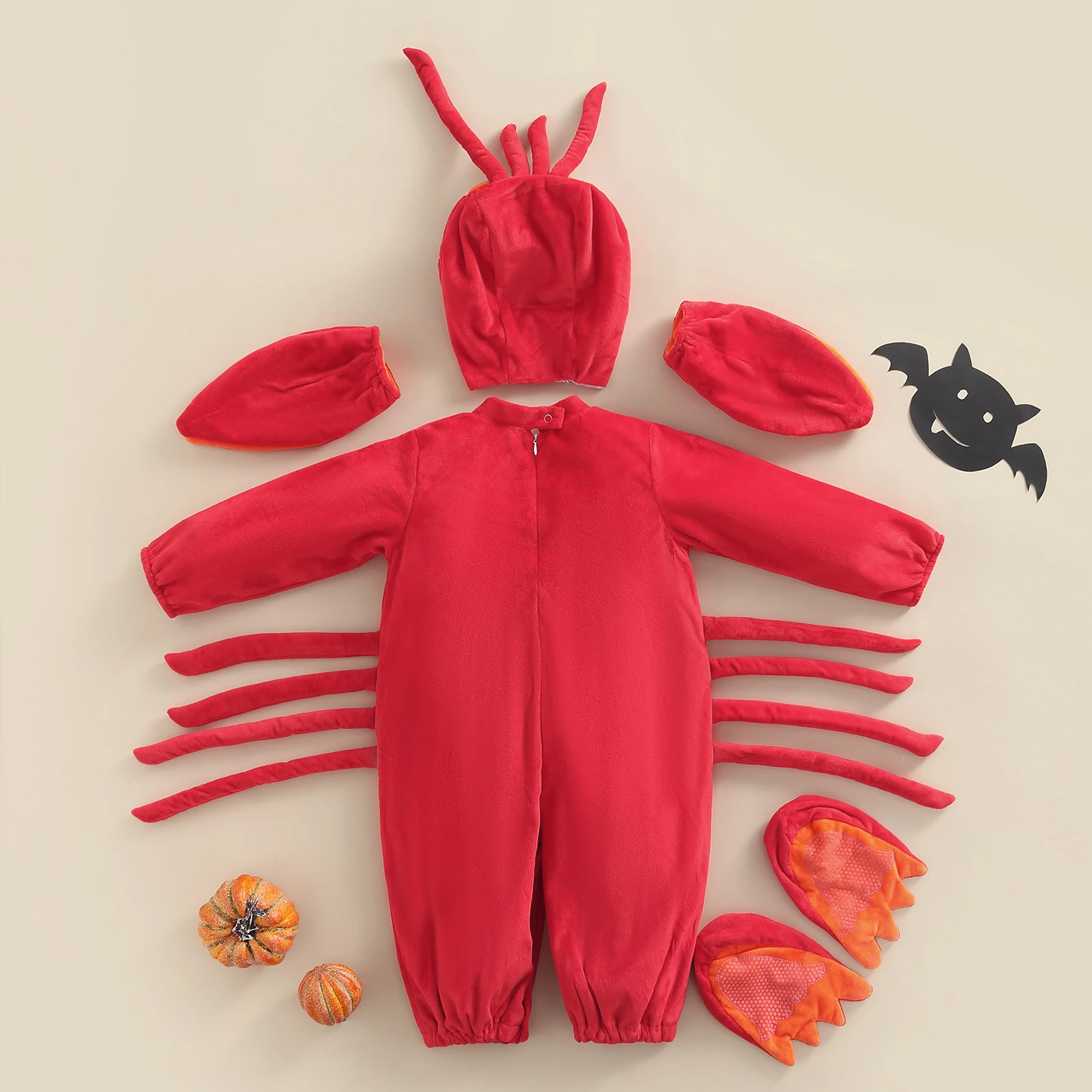 2024 Halloween Baby Cosplay Romper Cartoon Dinosaur/ Lobster Appearance Animal Performance Costume Cosplay Rompers