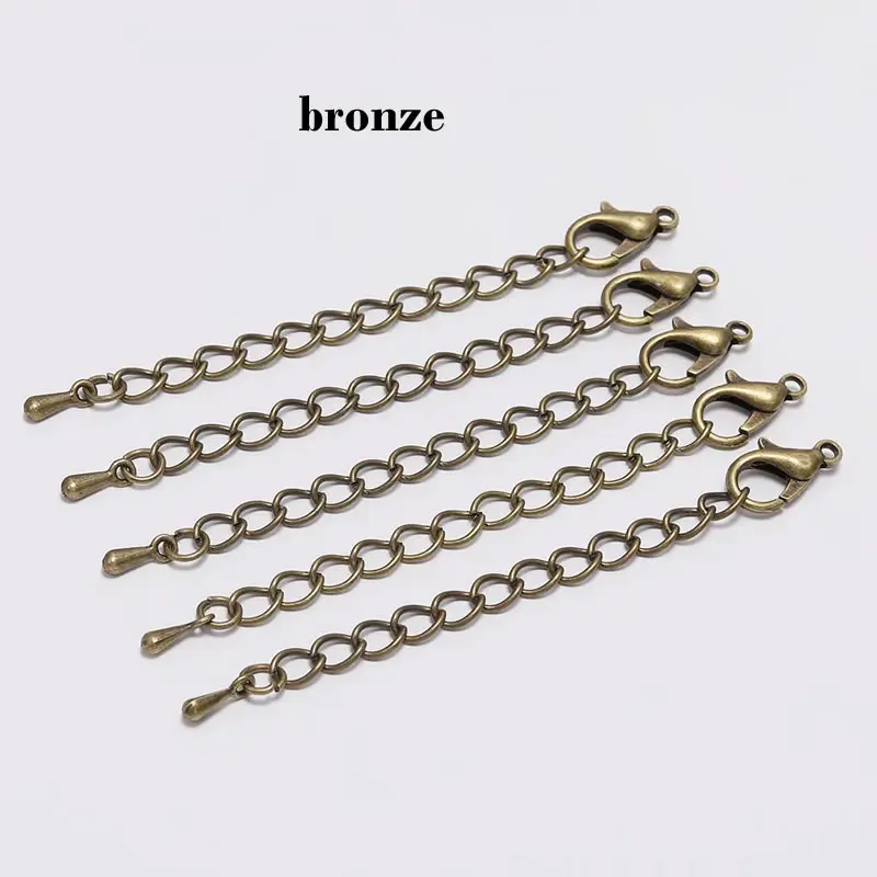 10 teile/los Edelstahl Erweiterte Verlängerung Schwanz Kette Karabiner Stecker Für Armband Halskette Schmuck Machen – Detail 7