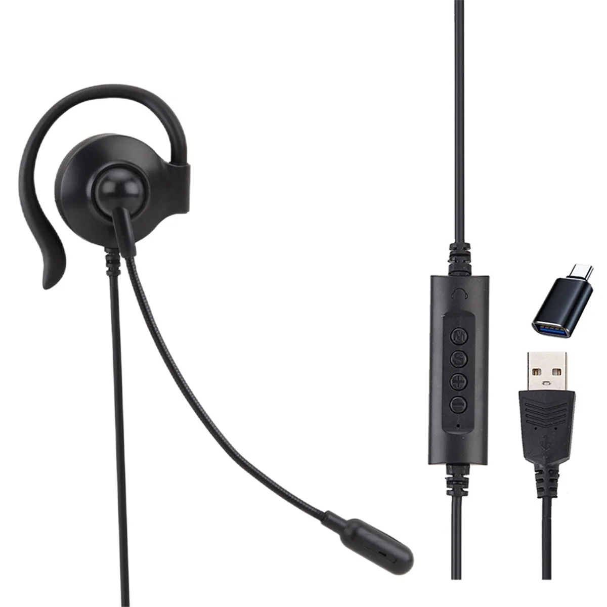 Call Center Headset with Microphone Service Headset Corded Telephone Headset 3.5mm Center/Traffic/Computer Headset