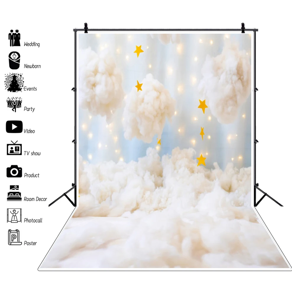 Baby 1st Birthday Photography Backdrops Boy And Girl Baby Shower Balloon Flower Party Decor Photographic Background Photo Studio