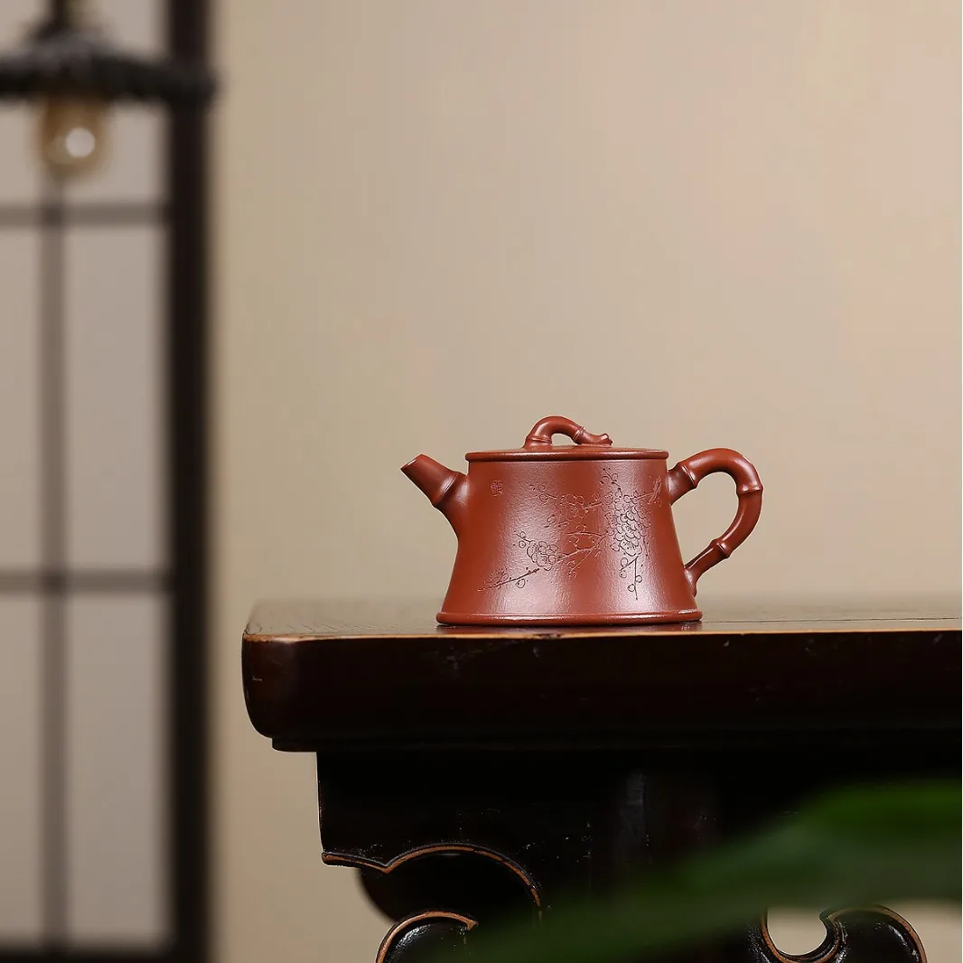 Yixing Famous Purple Clay Teapot Kung Fu Tea Set Handmade Original Ore Dahongpao With Subtle Fragrance And Artistic Bamboo