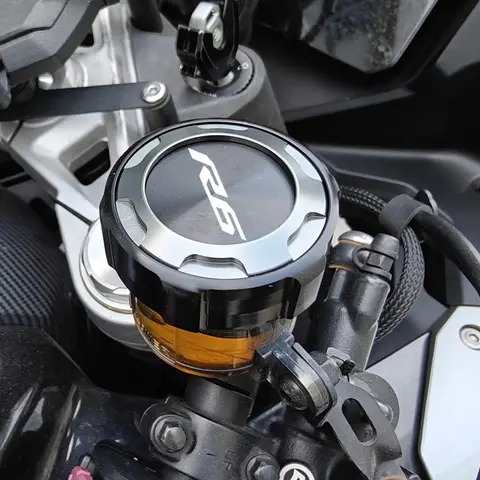 YAMAHA YZFR6 YZF-R6 YZF R6 2010-2023 R 6 액세서리 전면 및 후면 브레이크 유체 오일 탱크 커버 액체 저장 탱크 커버