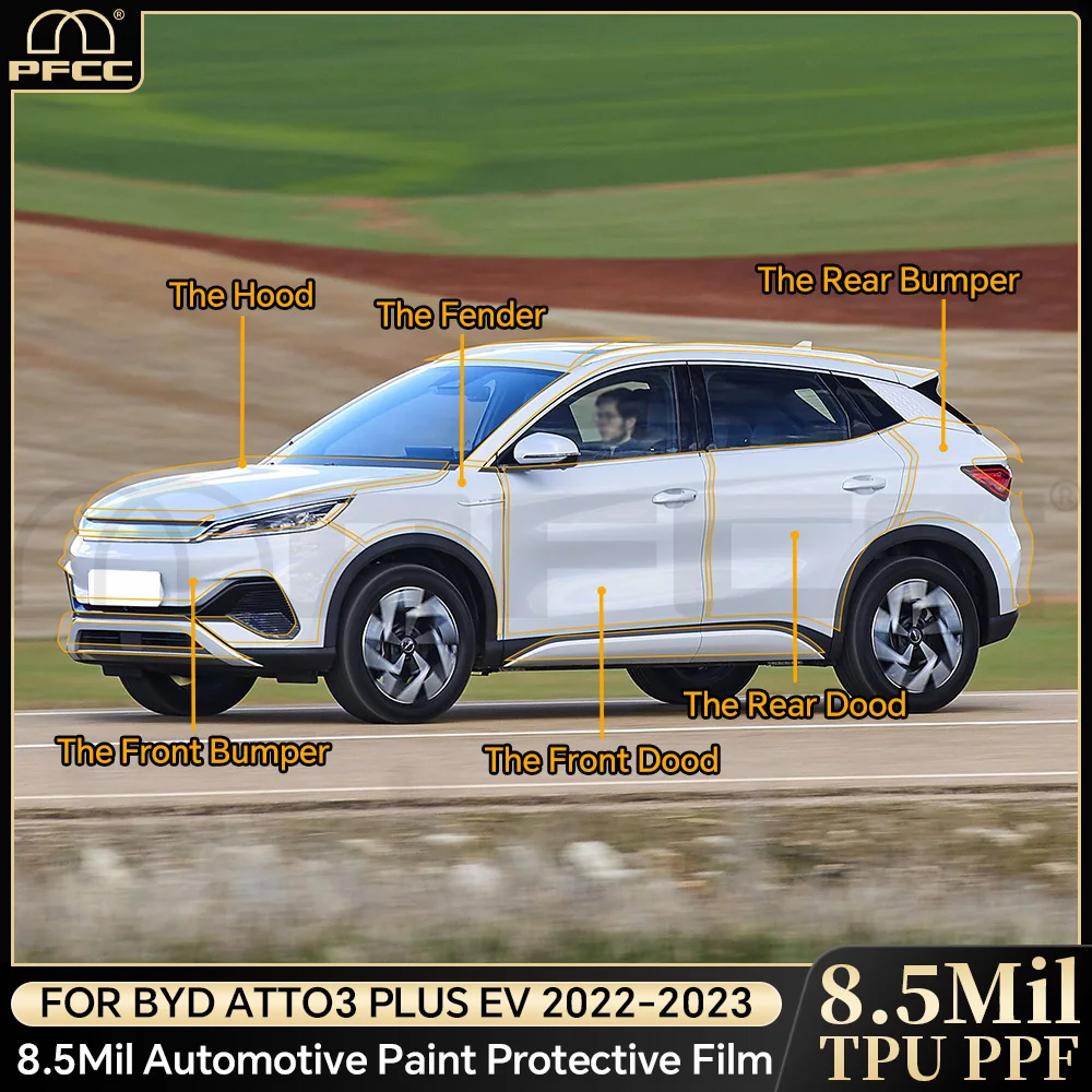 

PPF PFCC Headlight Rearview Film for BYD ATTO 3 Plus EV 2022 2023 8.5mil Paint Protection Rearview Pre-Cut Clear Transparent TPU