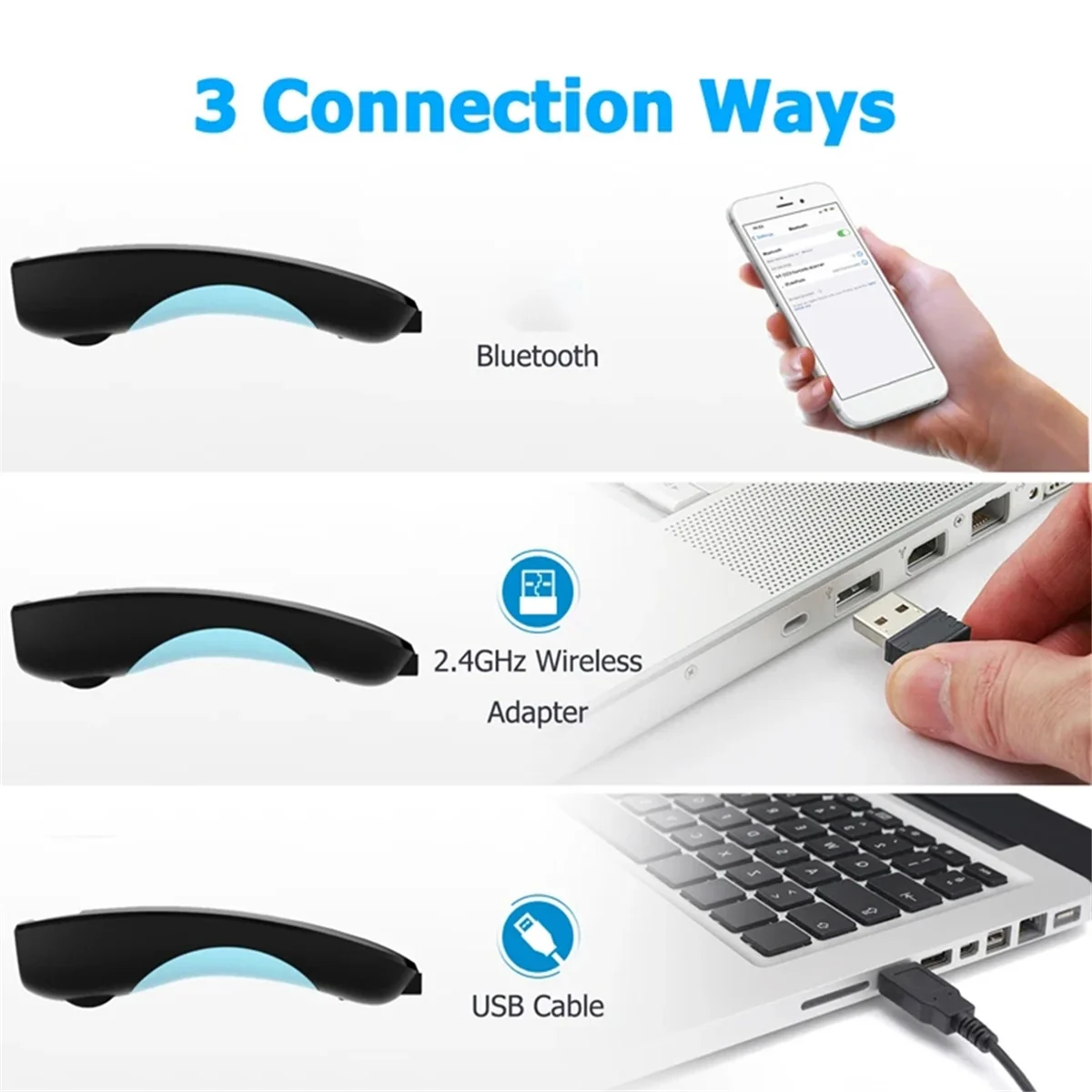 

CLCU C70 Handheld Portable Express Scanner Wireless Bluetooth Barcode Scanner,Mini Handheld Portable Pocket Reader Blue