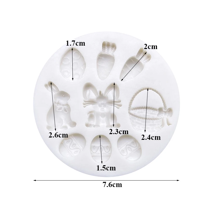 부활절 토끼 계란 당근 꽃 바구니 실리콘 몰드 설탕 공예 초콜릿 컵케이크 베이킹 몰드 퐁당 케이크 장식 도구