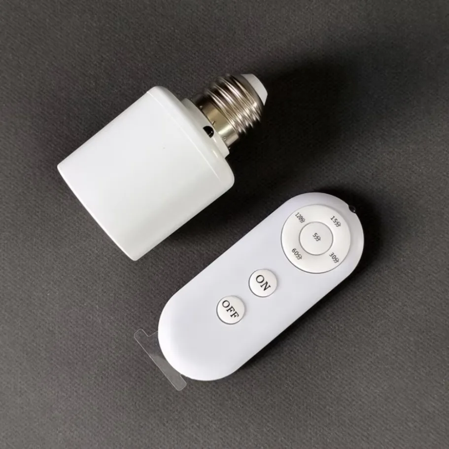 60W E27 Wireless Remote Control Smart Timer Switch 110V 220V Lamp Holder Multi Light Switch Baby Room Bedroom House Timer Switch