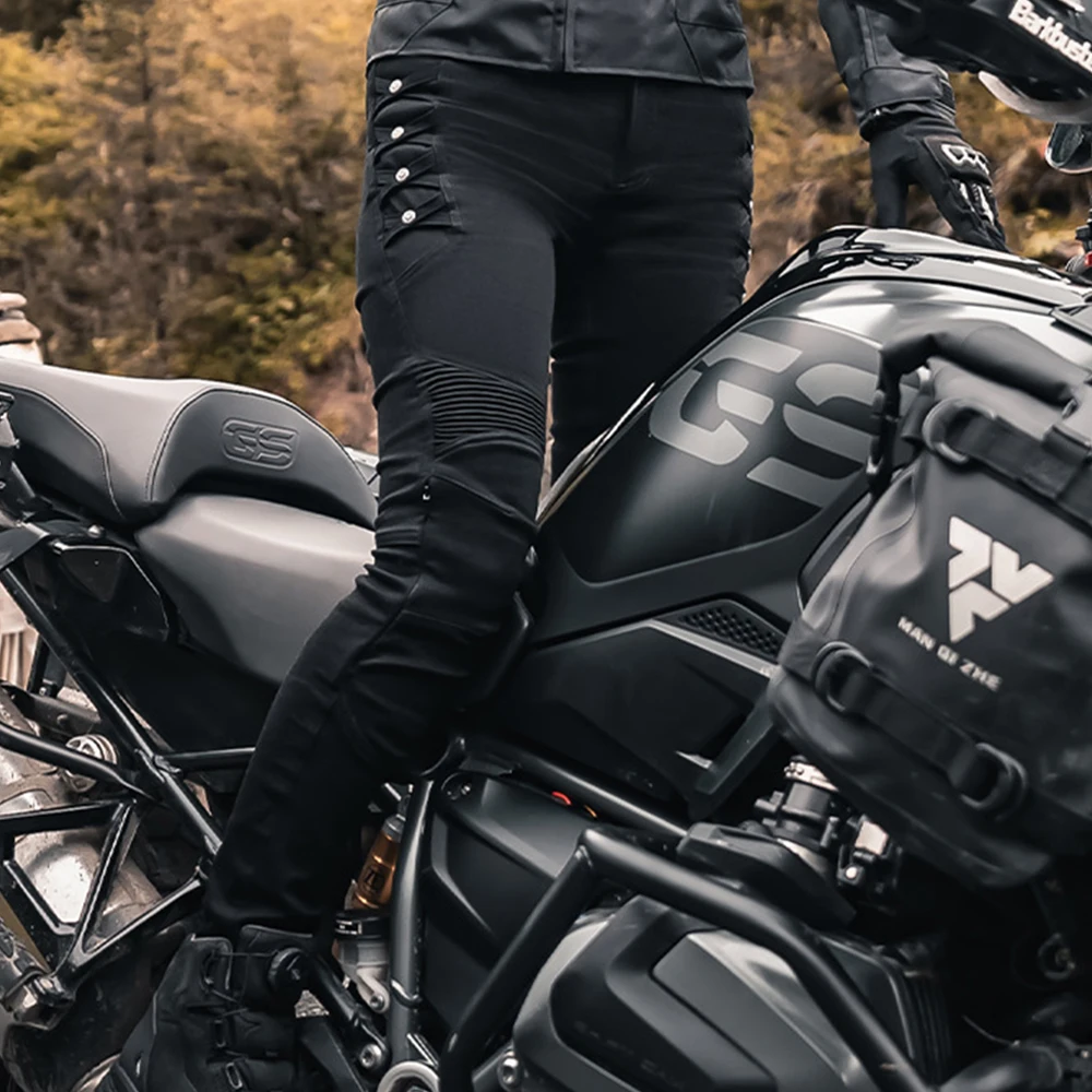 Motorcycle Riding Pants Women's Slim-Fit Elastic Motorcycle Pants Anti-Fall Pants Stretch Motorcycle Travel