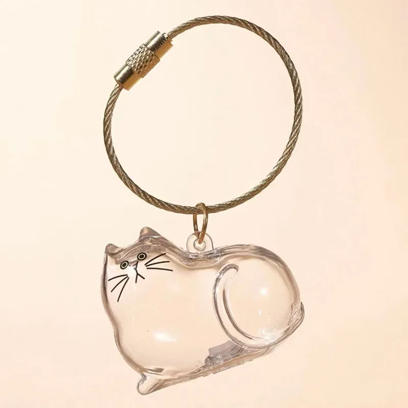 

Hanging Cat Keychain Pendant Cat Hair Storage Keychain Box Backpack Cat Bag Pet Cat Hair Keychain Cute Key Ring Pet Souvenirs