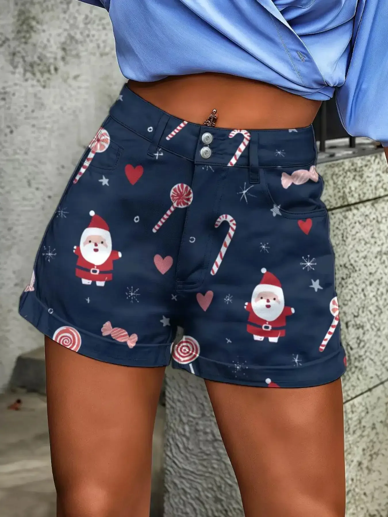 

New Women's Retro Denim Shorts - High Waist Loose Short, Various Exquisite Patterns, Slim Straight.
