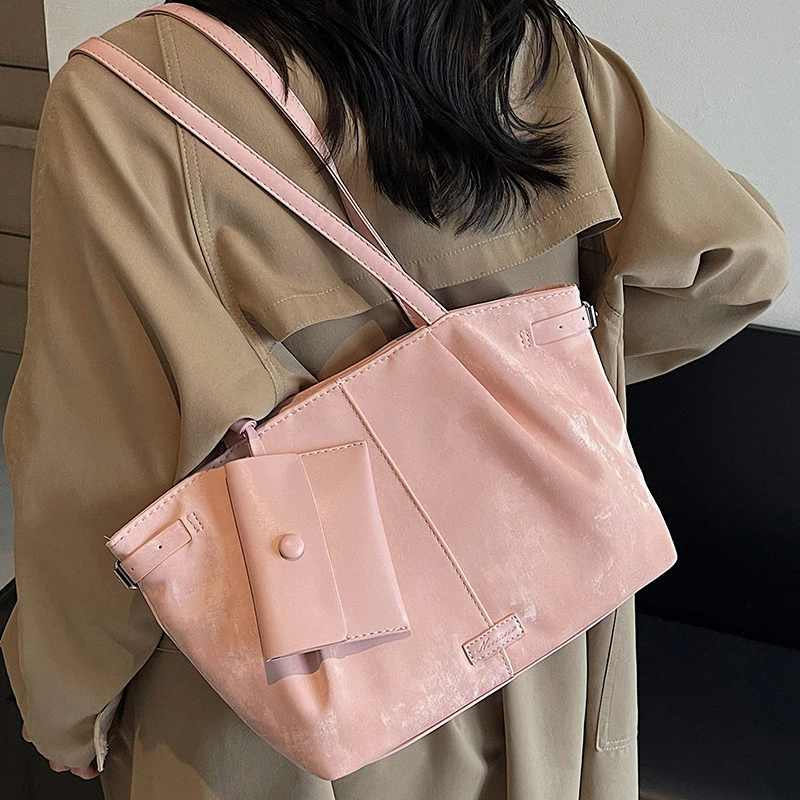 

Летние простые сумки для отдыха подмышками, женские повседневные однотонные сумки-тоут, большая вместительная легкая сумка на одно плечо