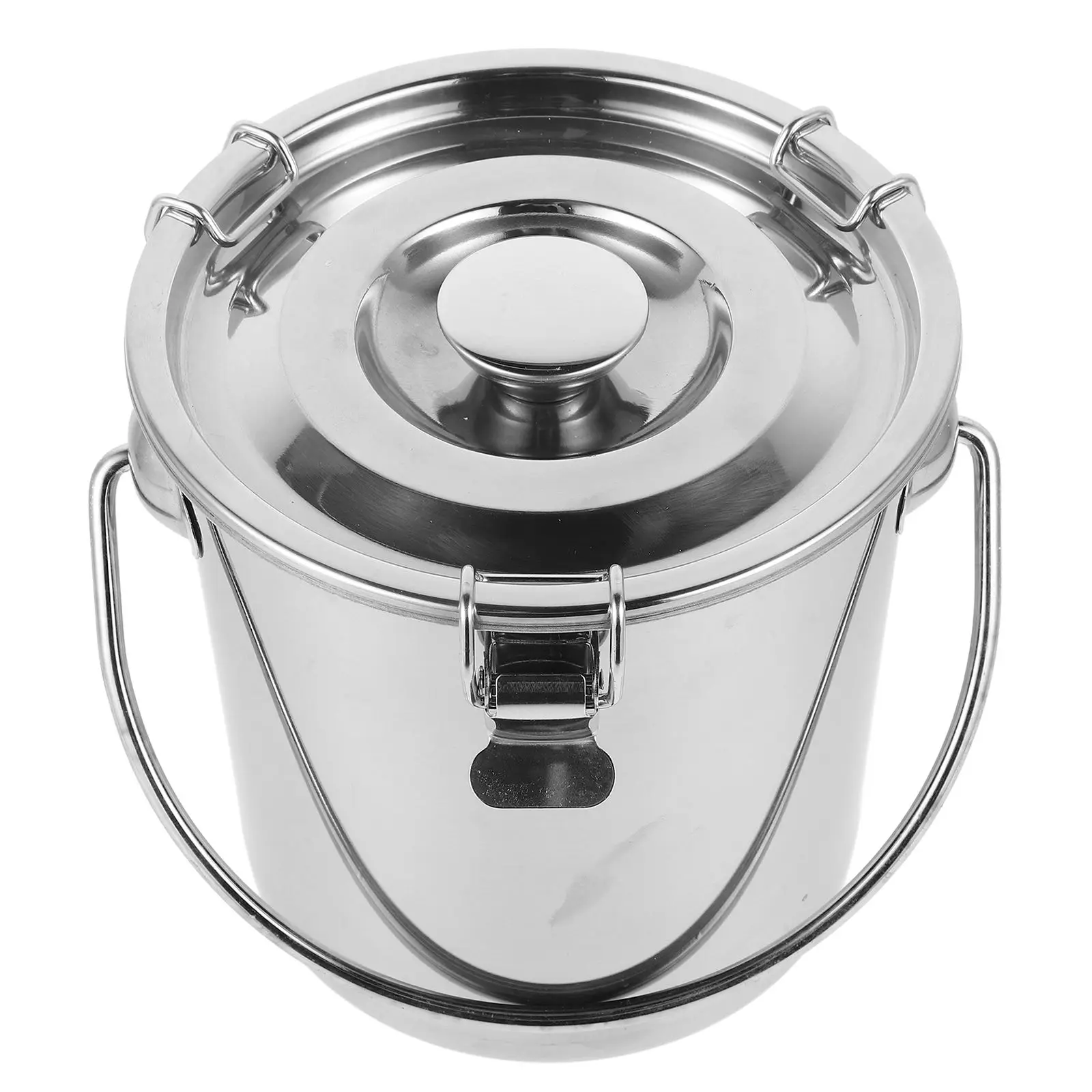 

Stainless Steel Sealed Bucket Airtight Storage Containers for Food Sugar Coffee Grounds Canister Portable Travel Use