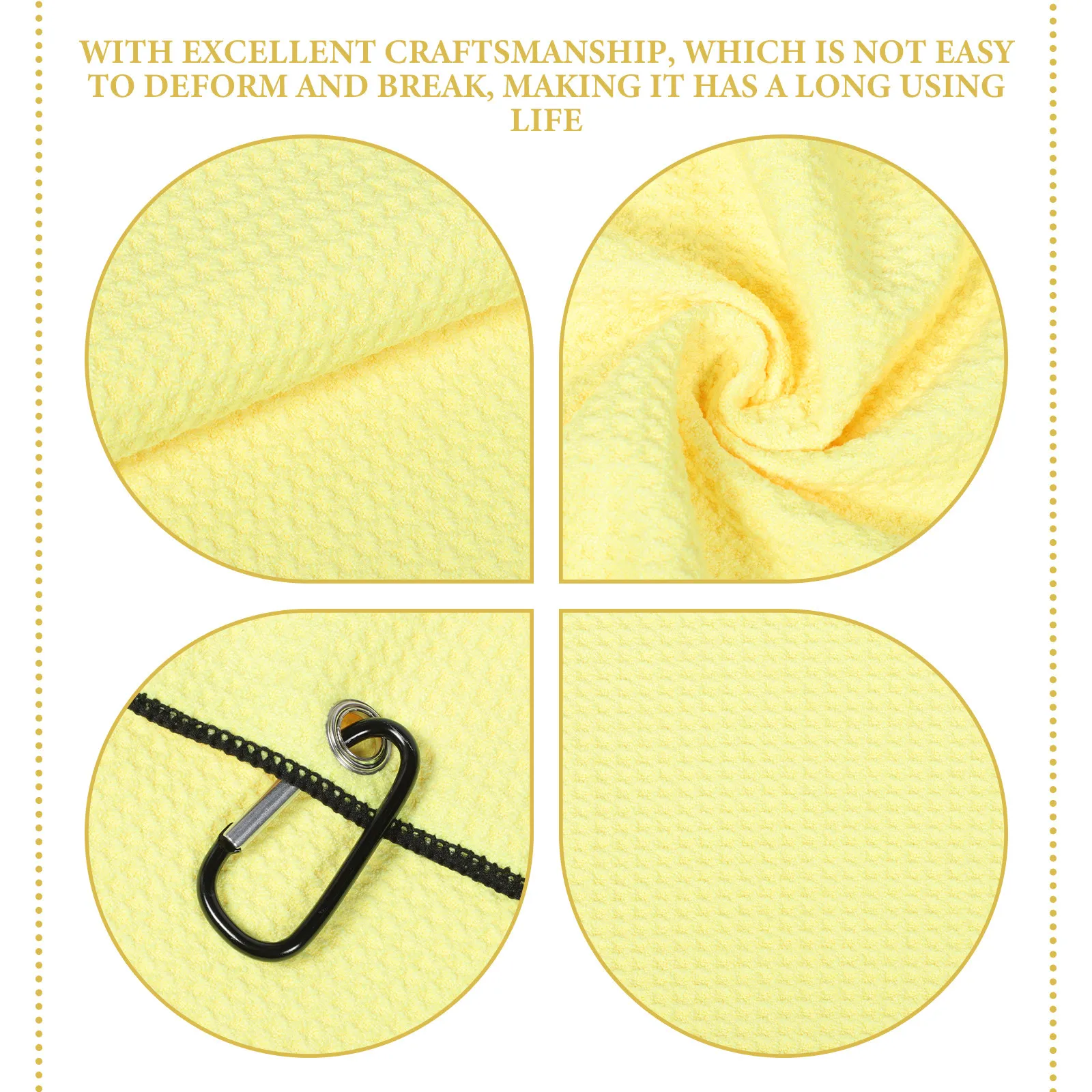 Multi-Functional Golf Ball Towel Microfiber Golf Wipe Towel Portable Lightweight Buckle-Fastened Design Long-Lasting Texture