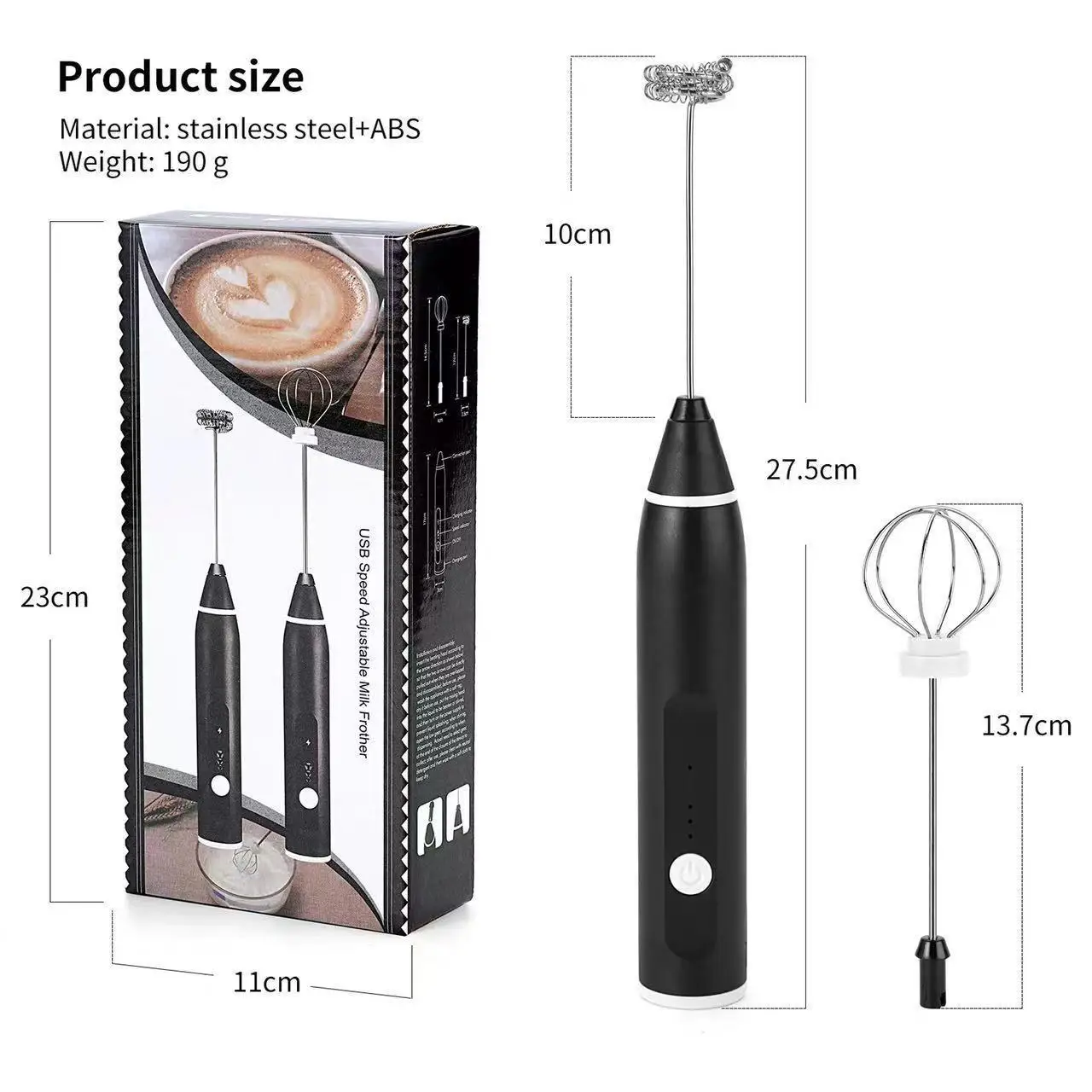 USB electric mixer, milk frother, handheld coffee machine, 3-speed cream maker, household kitchen food mixer, blender