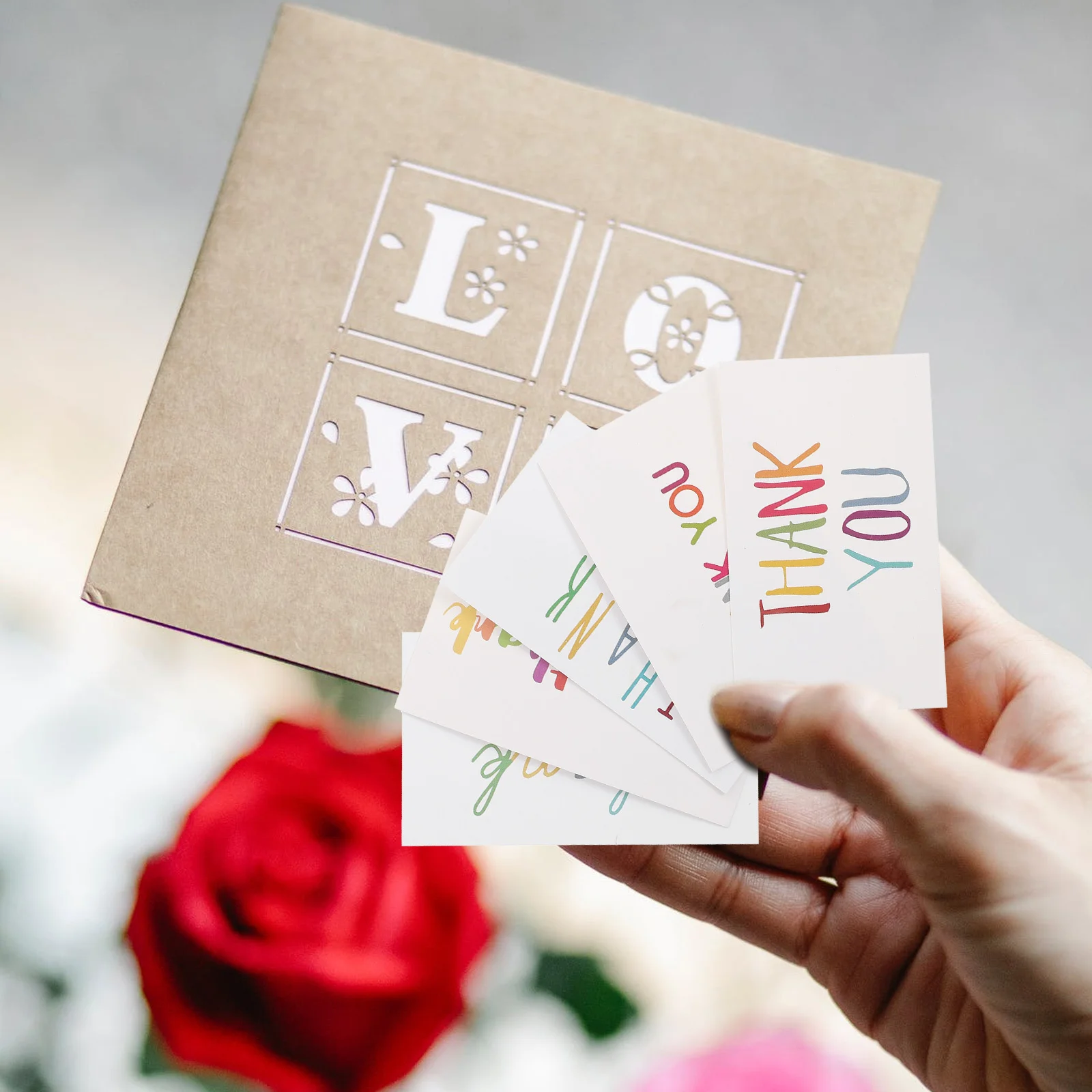 

150Pcs Thank You Cards Creative Blessing Greeting Cards for Wedding Party Holiday Message Delicate Postcard Greeting Postcard