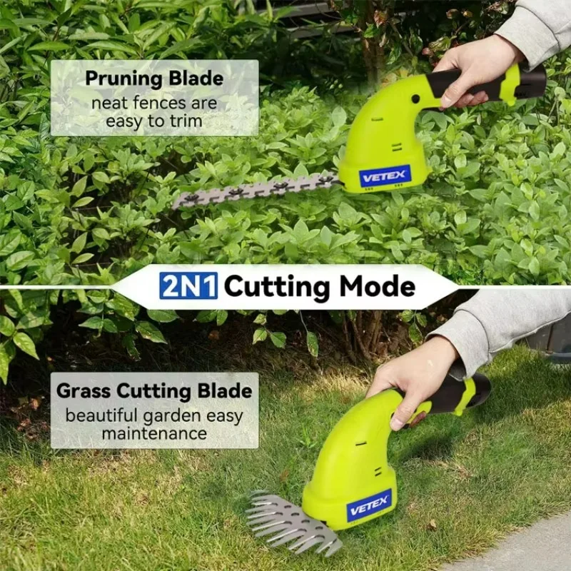 12 فولت 1500 مللي أمبير بطارية ليثيوم أيون تعمل بالطاقة 2 في واحد صغير محمول خفيف الوزن قاطع غاز أداة تشذيب التحوط اللاسلكي