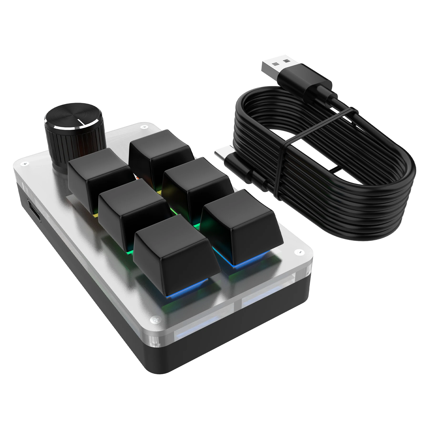 6 Tasten 1 Mini-Knopf RGB-Tastatur für Photoshop USB mechanische Tastatur Gamer Makro benutzerdefinierte Tastatur Gaming benutzerdefinierter Programmierknopf