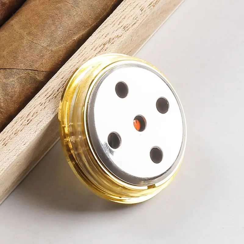Cigar Hygrometer Mini Round Metal Hygrometer Cigar Humidity Gauge Cigar for Case Accessory for Drop Shipping