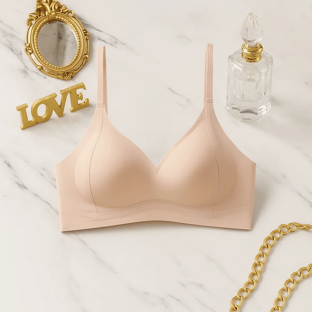 

Fashion Sweet Wireless Push Up Bra Deep V Shockproof Underwear for Women Anti-sagging Lingerie Seamless Bra Girls