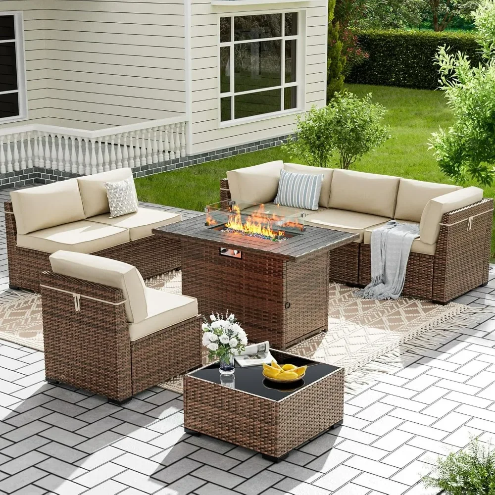 8 Pieces Patio Furniture Set with 44