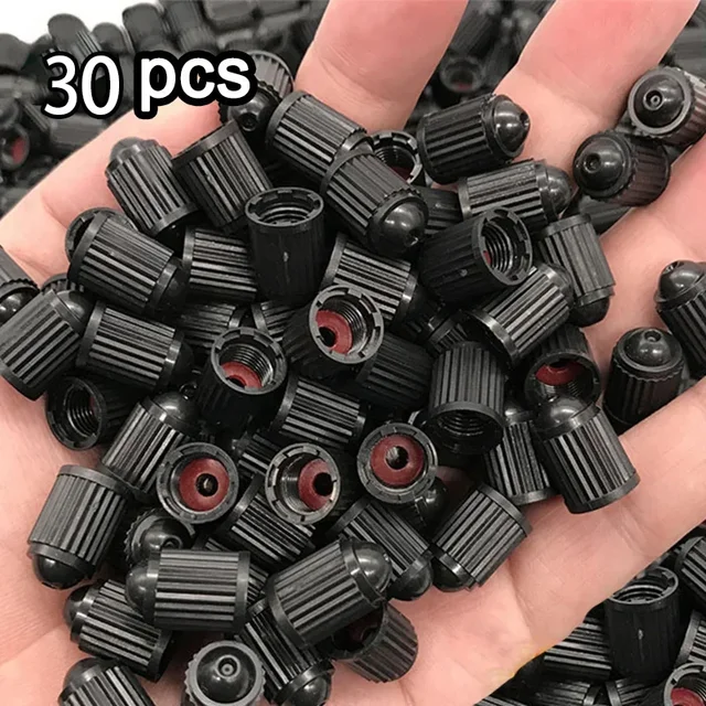 30 szt. Zawór opony s ABS plastikowa samochodowa nakrętka zaworu opony rowerowa osłona przeciwpyłowa trzon zaworu opony koła zawór opony pokrywy przycisków zaworem pyłowym do samochodu