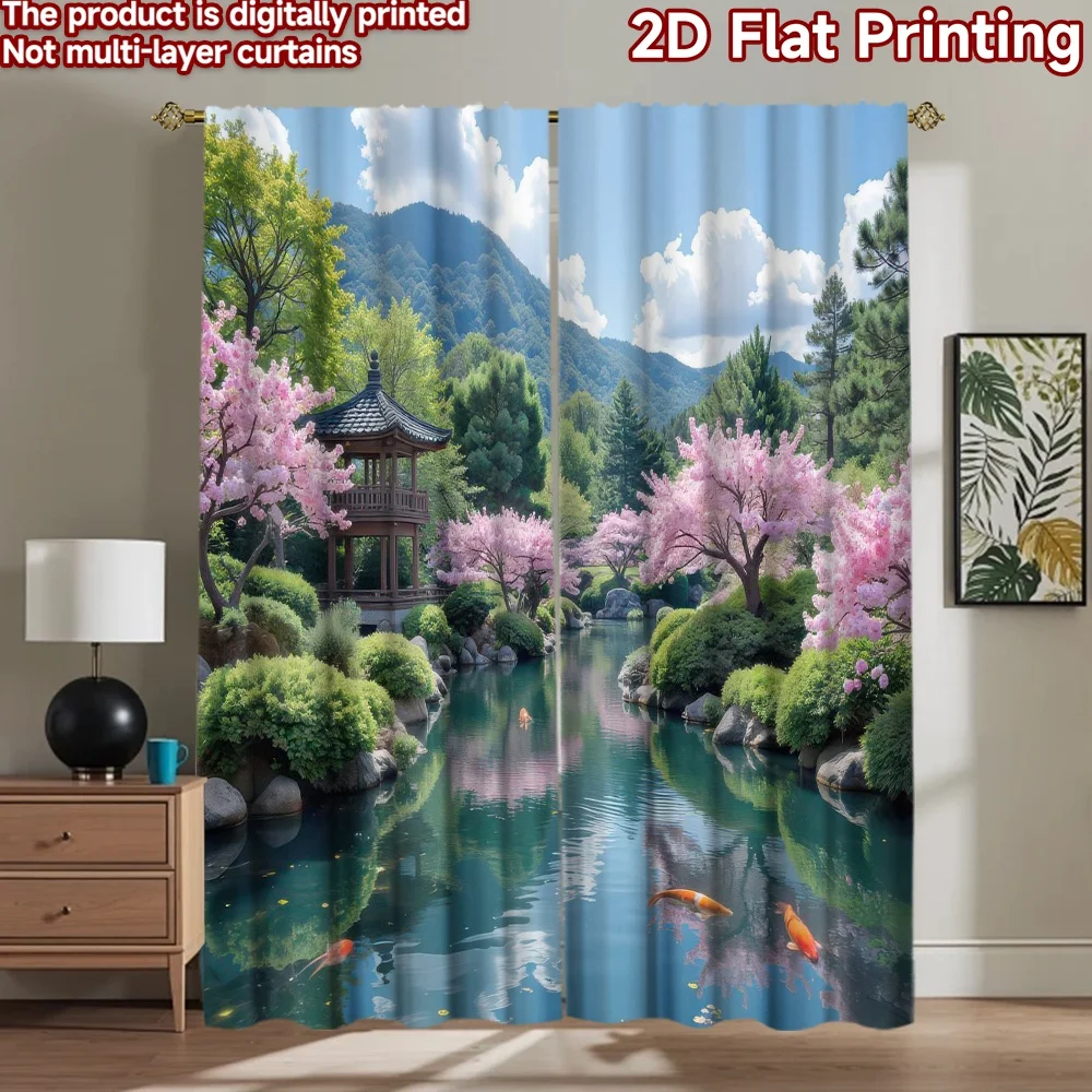 

1pc 2D flat Photography Backdrop Party Backdrop Cherry Blossom Garden 100% Polyester Vibrant Reunion for Booth seats and studio