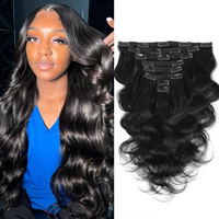 Body Wave Clip In Hair Extensions Human Hair Brazilian Body Wave Clip In 8 Pcs/Set Natural Black Color Clip Ins Remy Hair 8-26