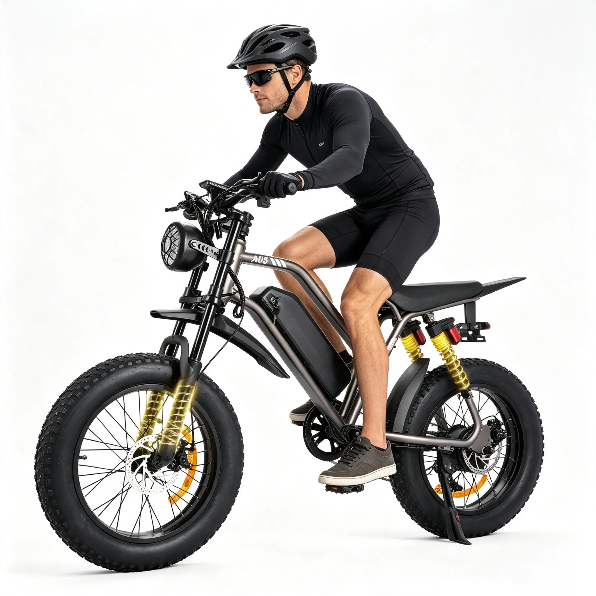 

1500W Mountain Ebike 48V 15Ah Lithium Battery 31MPH Max Speed 65Miles Long Range Adult Off Road Electric Mountain Bike 20 inch