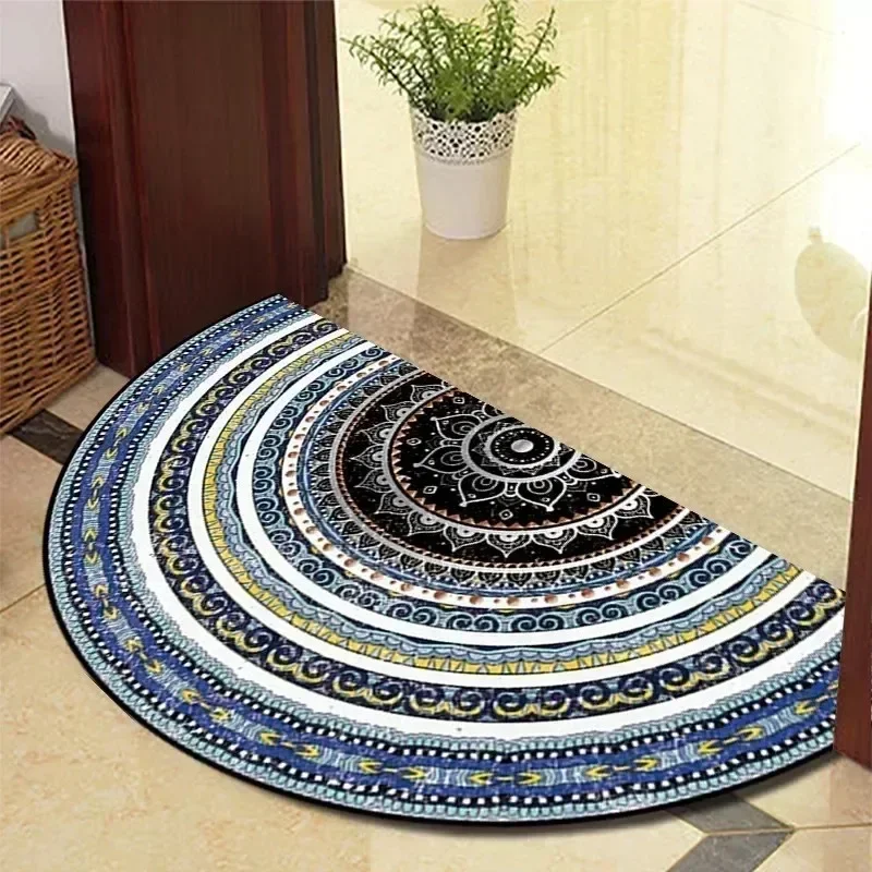 Persian Style Half Round Carpet Suitable For Entrance Hall Bathroom Providing Soft And Comfortable Home Decoration