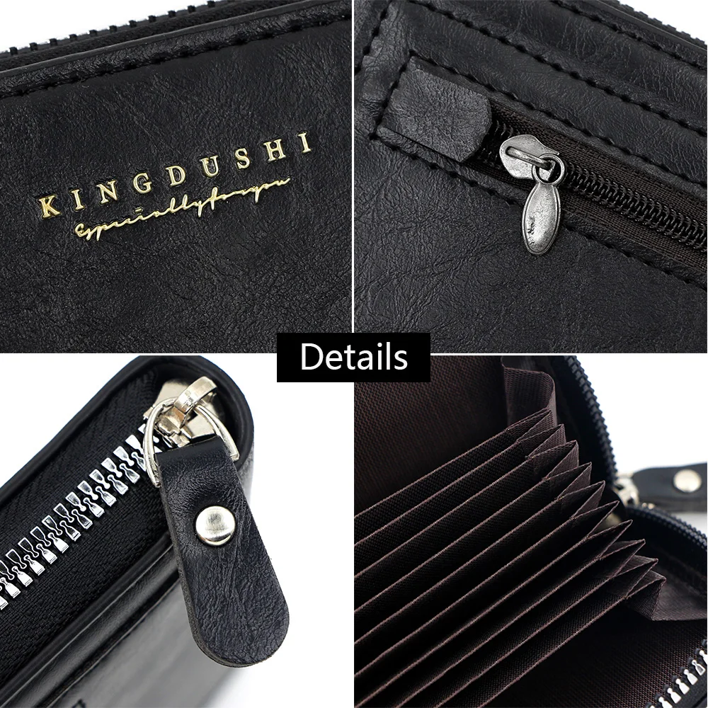 New Name Engraving Short Men Wallets Zipper Organ Card Holder Male Coin Purses Top Quailty Card Clip Mens Clutch Wallet - view 5