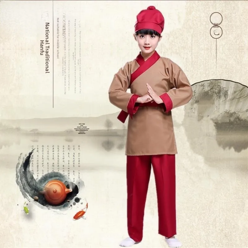 

Children's Drama Performance Costume Water Margin Song Yang Tiger Slaying Scene Waiter Performance Clothes Stage Outfit