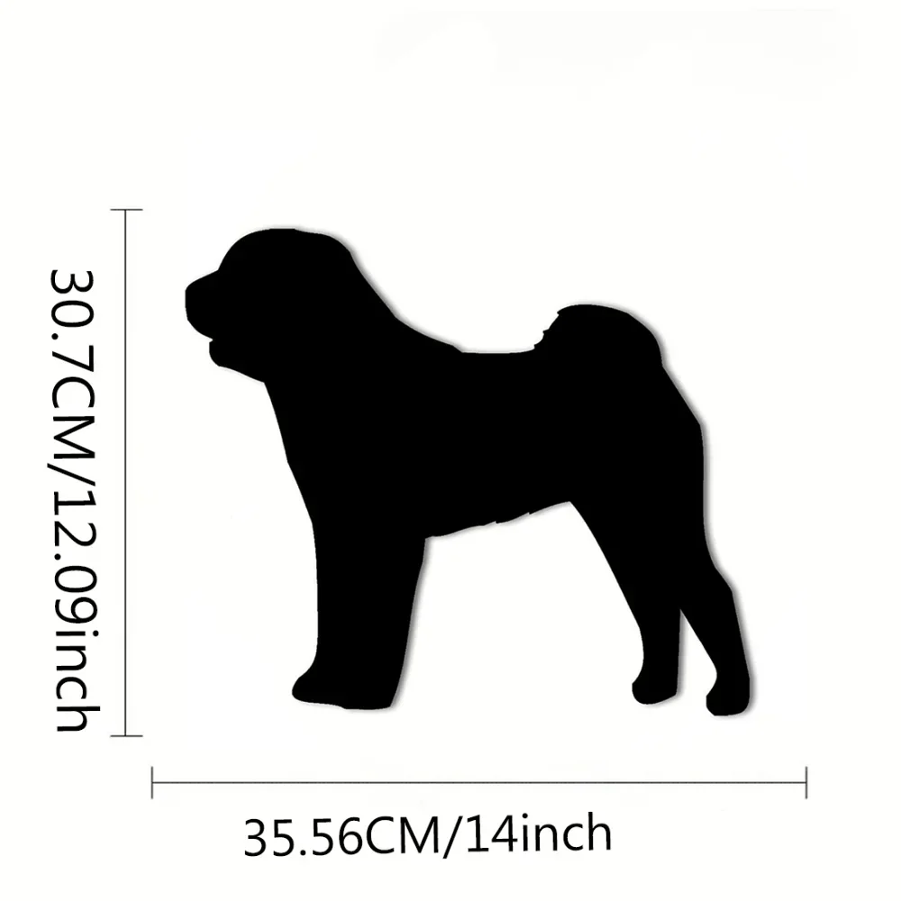 Plaque Murale Métallique Shar Pei Silhouette de Chien, Décoration Murale Élégante, Wall Sticker, et Art en Fer pour Mur