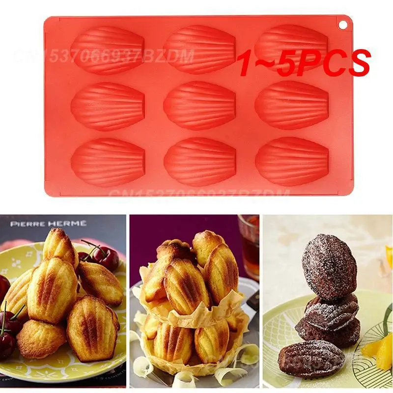 1~5PCS Food Grade Madeleine Shell Cake Mold Silicone Cake Mould BPA-free Shell Shape Biscuit Molds Non-sticky Baking Pan Mould