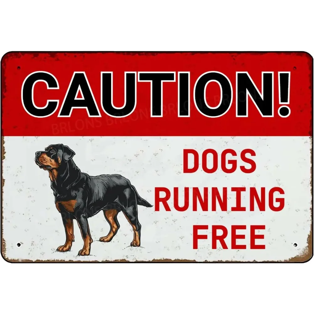 Vintage Rottweiler Beware Of Dogs Metallschild – Outdoor-Warnschild aus Aluminium für Zaun, Hof, Garten