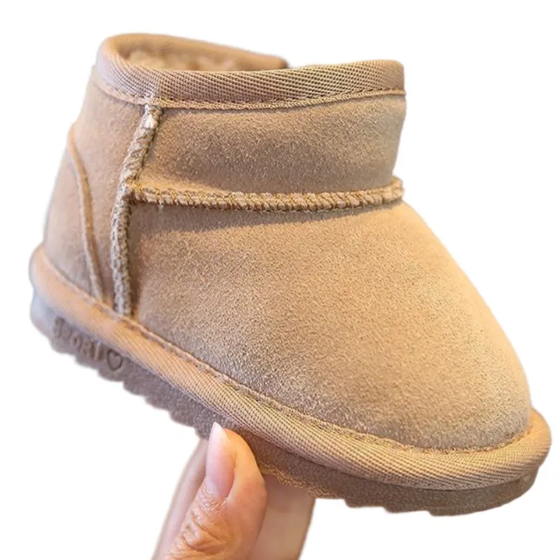 

Детские зимние сапоги с плюшевой утепленной зимней детской обувью для девочек, прогулочная обувь на мягкой подошве для мальчиков, детские повседневные хлопковые сапоги 15-27