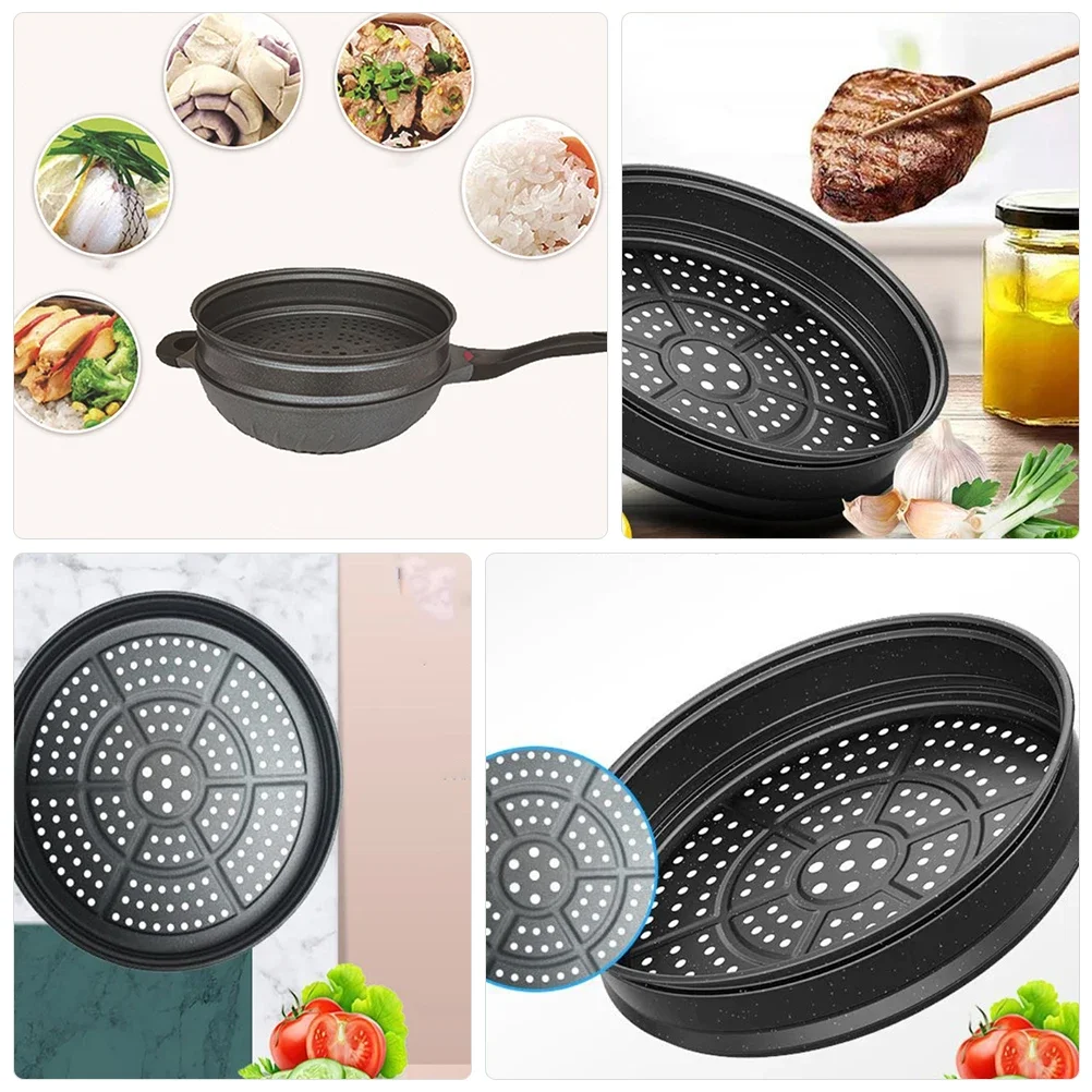 رف مقلاة غير لاصق للأسماك والخضروات والبيض ومستلزمات المطبخ وأدوات الحجر الطبية سهلة التنظيف وبخاري الطعام بالبخار #2