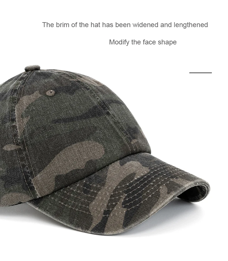 Baseballkappe mit individuellem Logo und Camouflage-Muster für Männer und Frauen, bestickte Unisex-Sommerkappe, DIY-Sonnenhut, verstellbar – Detail 5