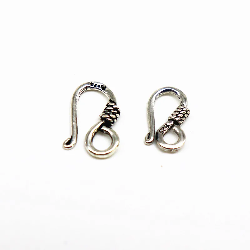 100% 925 Sterling Silver Connectors for Necklace Bracelet Clasp Hooks Jewelry Making S Style DIY Accessories 15mm High Quality