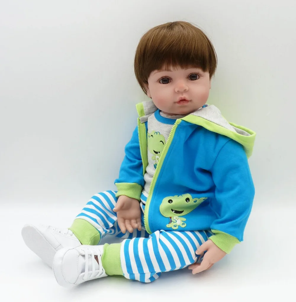 Lifelike 47 CM Silicone Reborn Baby Toys For Kid Child Lovely Vinyl Boy Babies Doll Fashion Birthday Present Gift