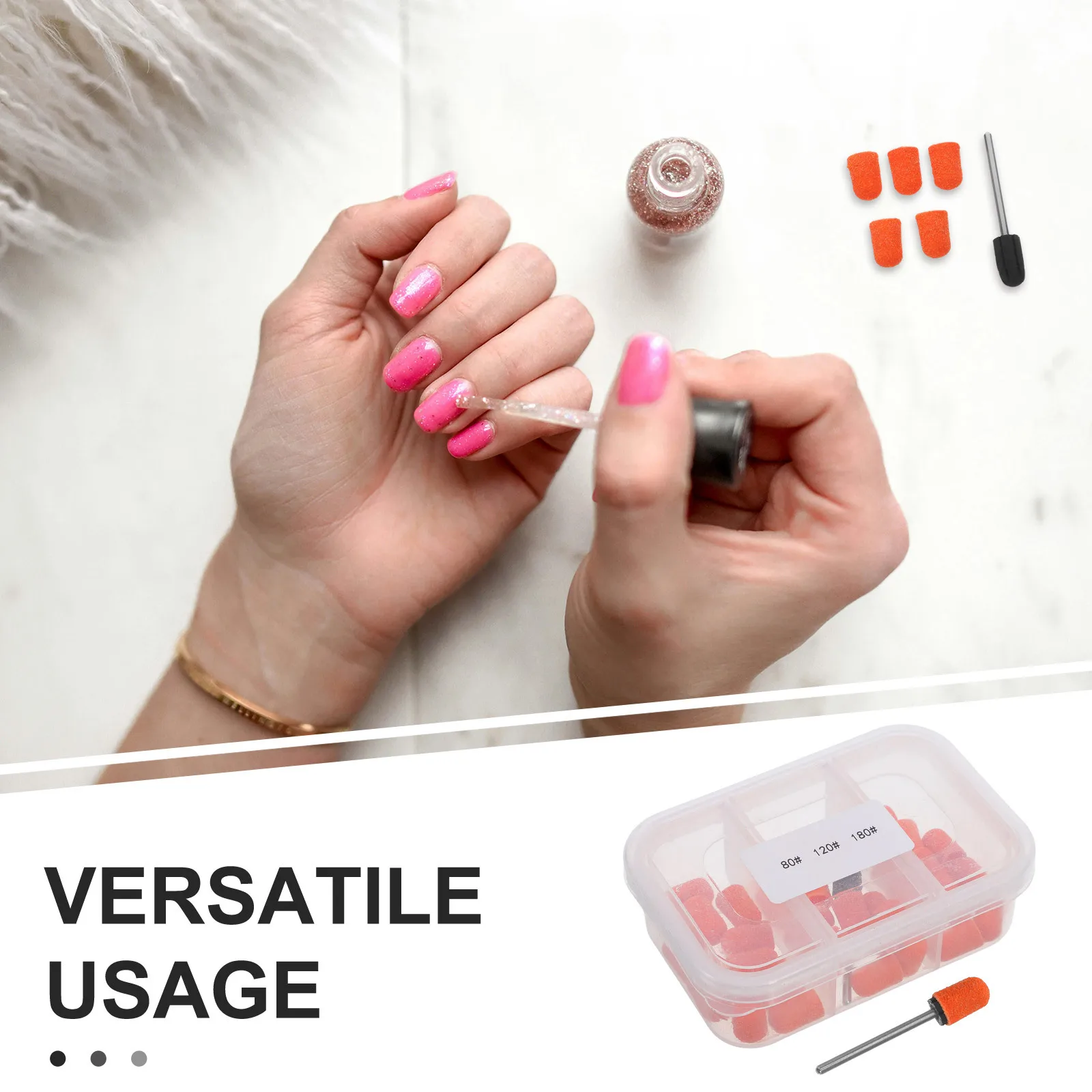 Grit fino de 7Mm para uñas de Gel acrílico, bandas de lijado para manicura y pedicura, herramientas para el cuidado de los pies