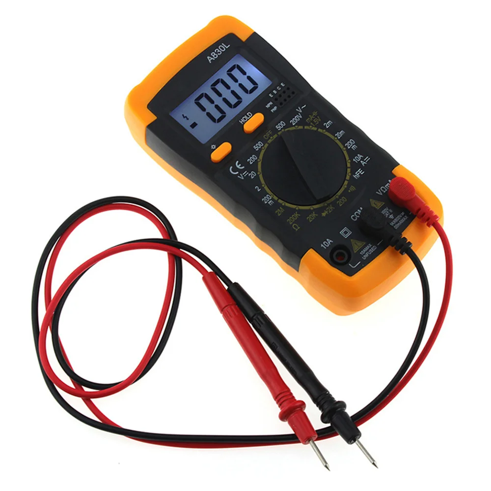 A830L LCD Digital Multimeter AC DC Voltage Diode Freguency Multitester Current Tester Luminous Display with Buzzer Function